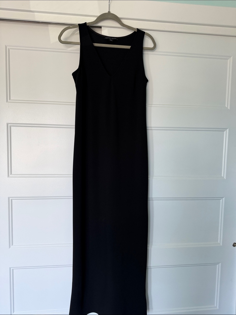 Boston Proper Black Sleeveless V-Neck Long Maxi Dress